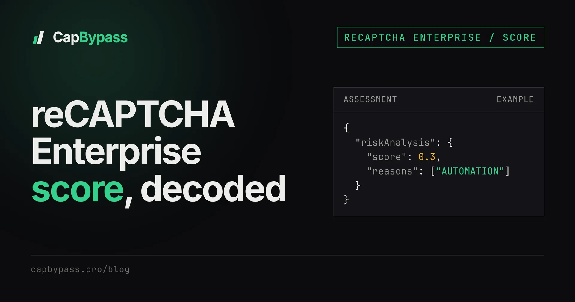 reCAPTCHA Enterprise score: what the reasons mean