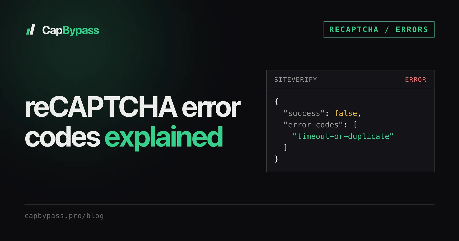 reCAPTCHA error codes explained